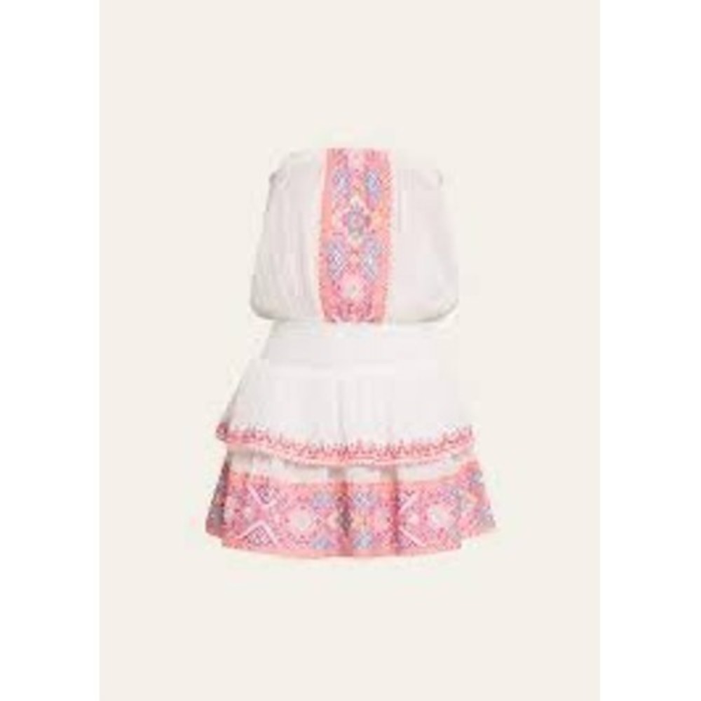 Ramy Brook Jaycee Embroidered Strapless Mini Dress White Cotton Large NWT - Picture 2 of 8